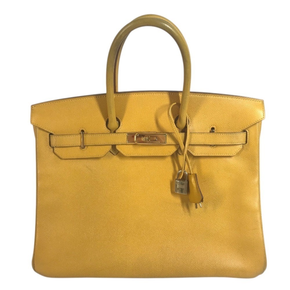 HERMES Birkin 35 Tote Bag Handbag Leather Men's Women's Jaune Yellow